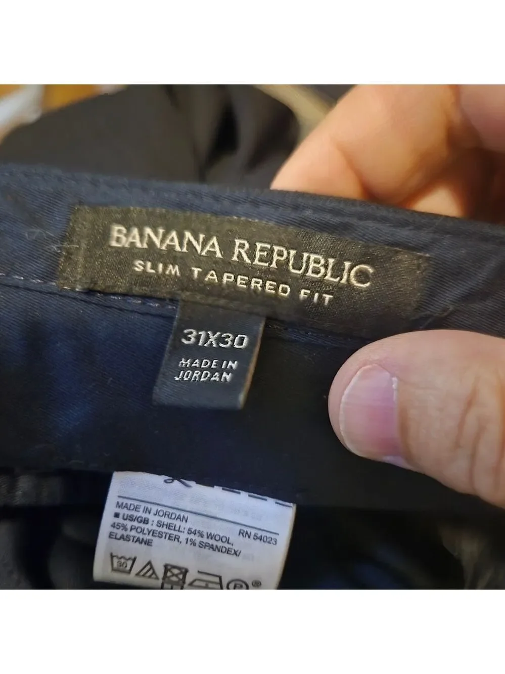 Banana Republic Slim Tapered Dress Pants 31x30 Navy Wool Blend